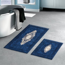 Mijölnir Juego de alfombrillas de baño de 2 piezas Azul oscuro
